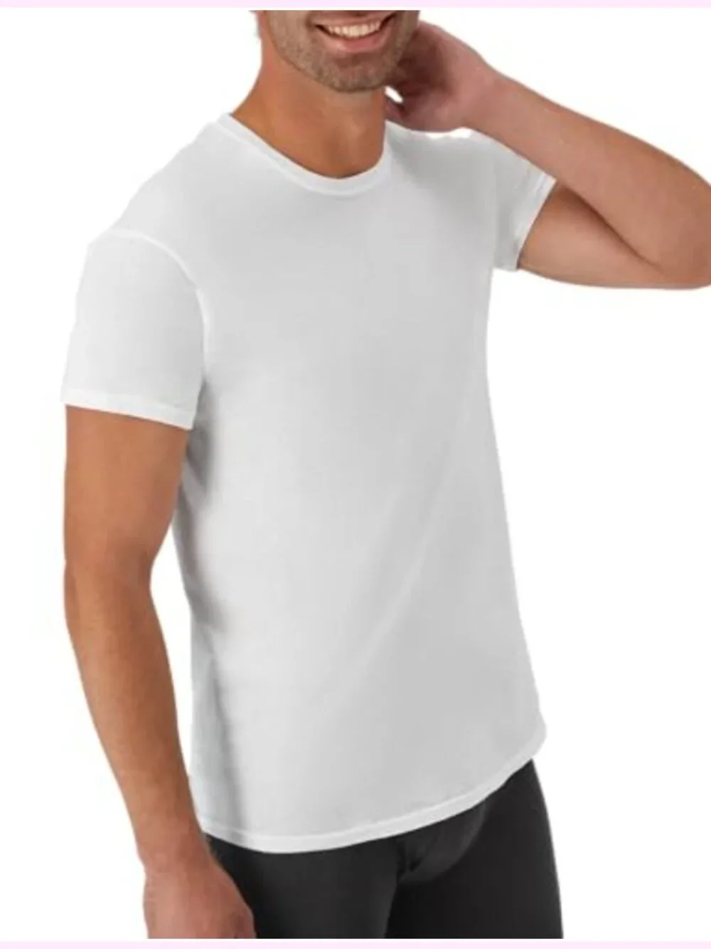 Men's Cotton Undershirts Multi-Pack Crew Neck Short Sleeve
